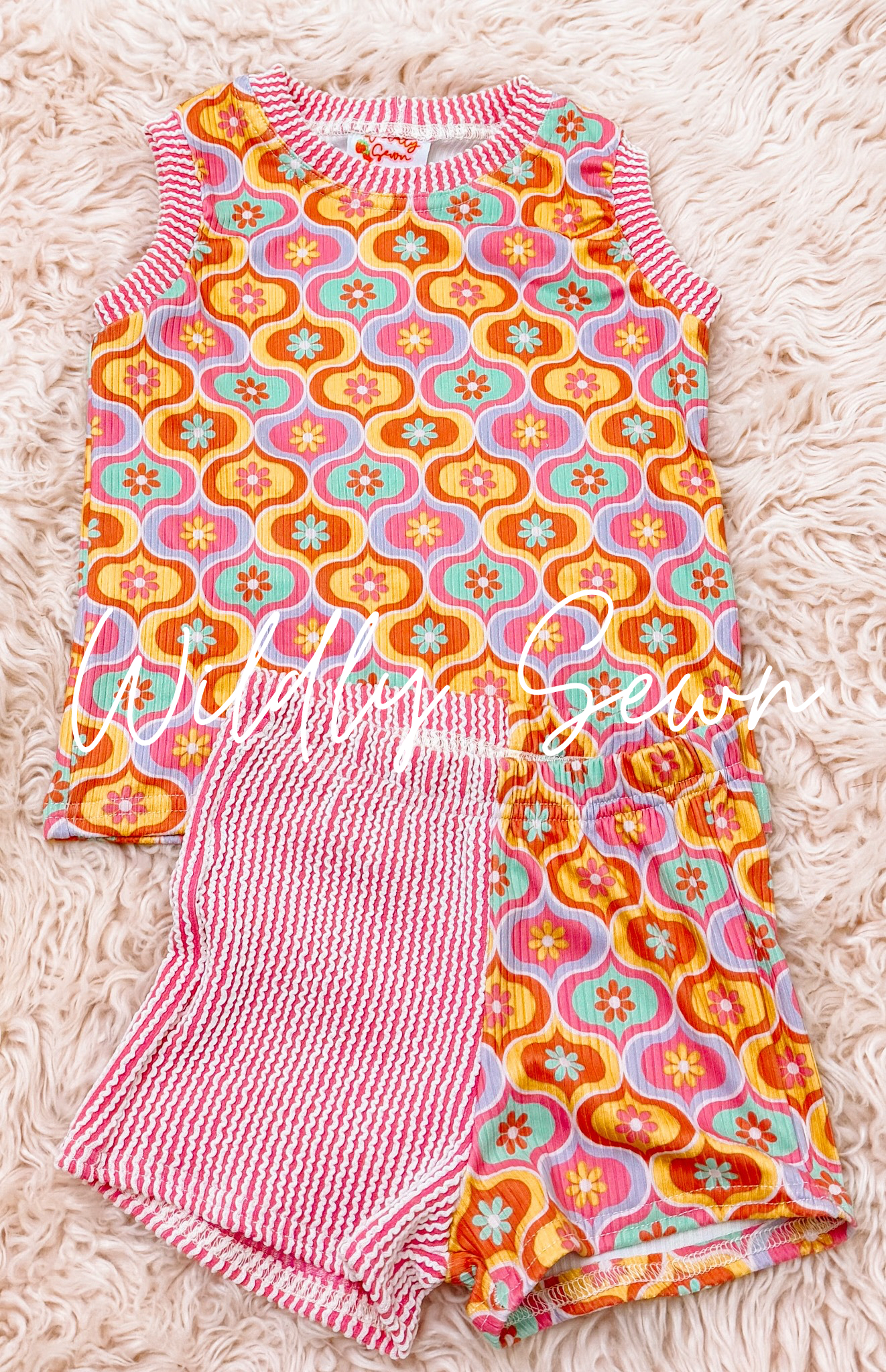 Size 18/24m pink retro set