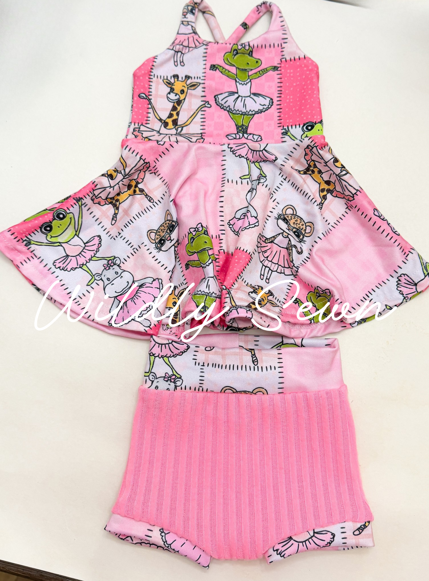 Size 3-6months Brielle top with bummies - ballet