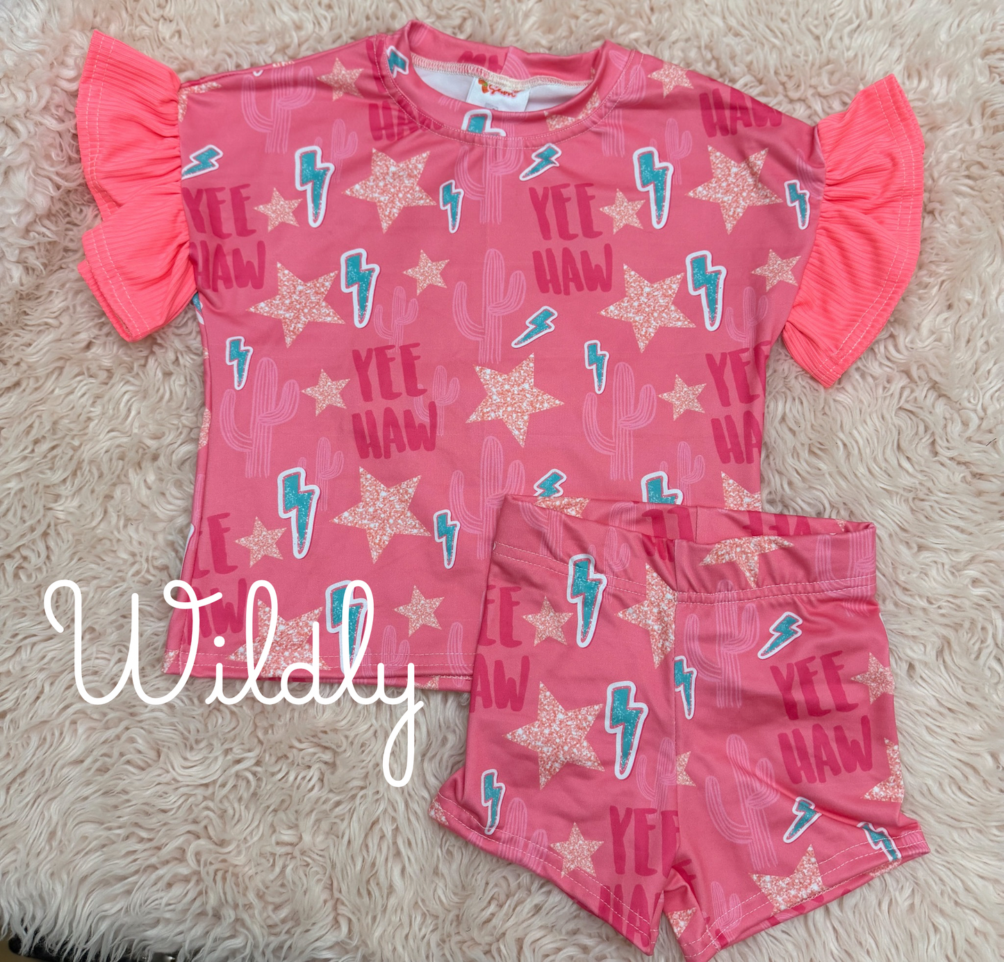 Size 4T - dolman and sprint shorts- yee haw
