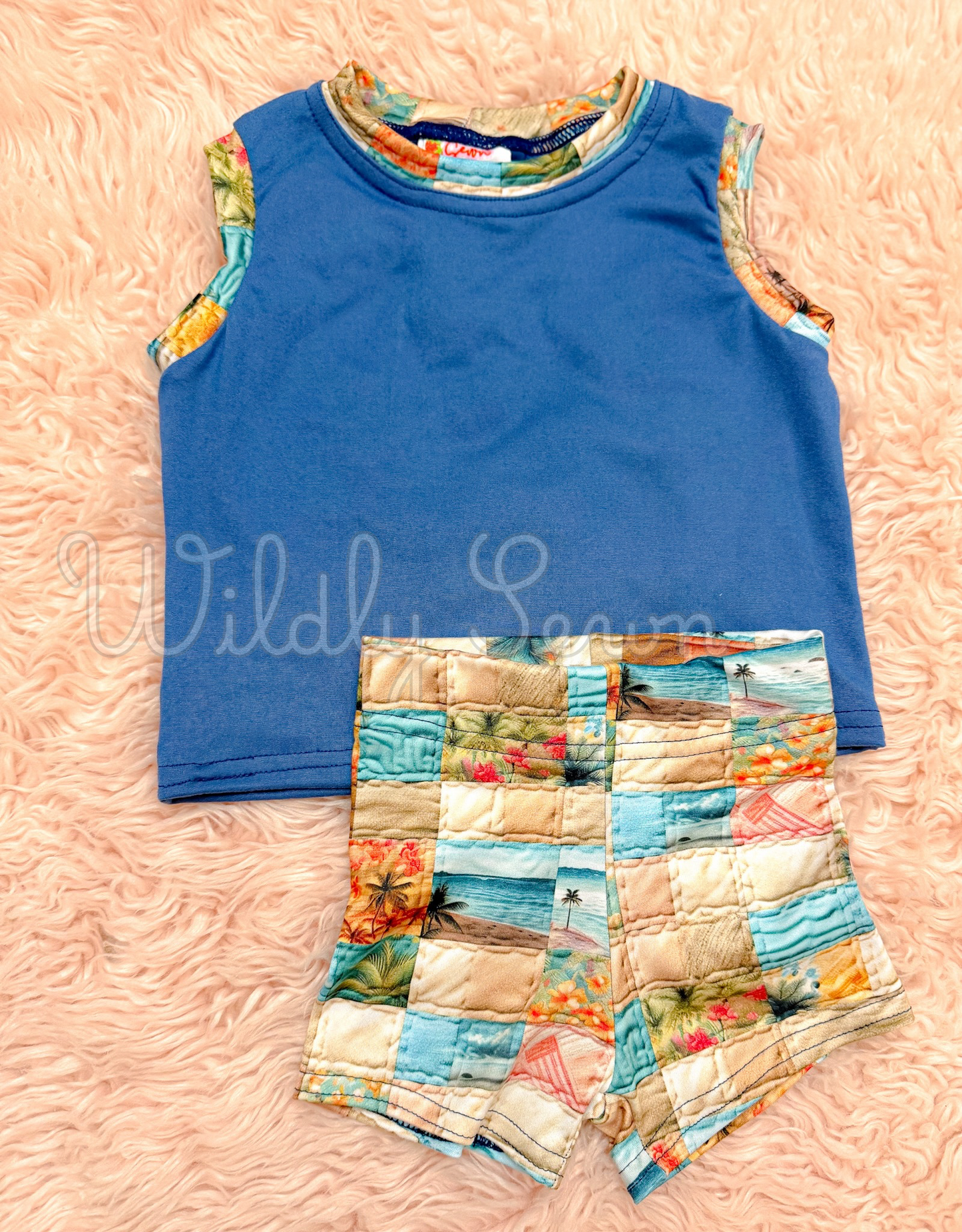 Size 9-12m sprint set- quilt beach