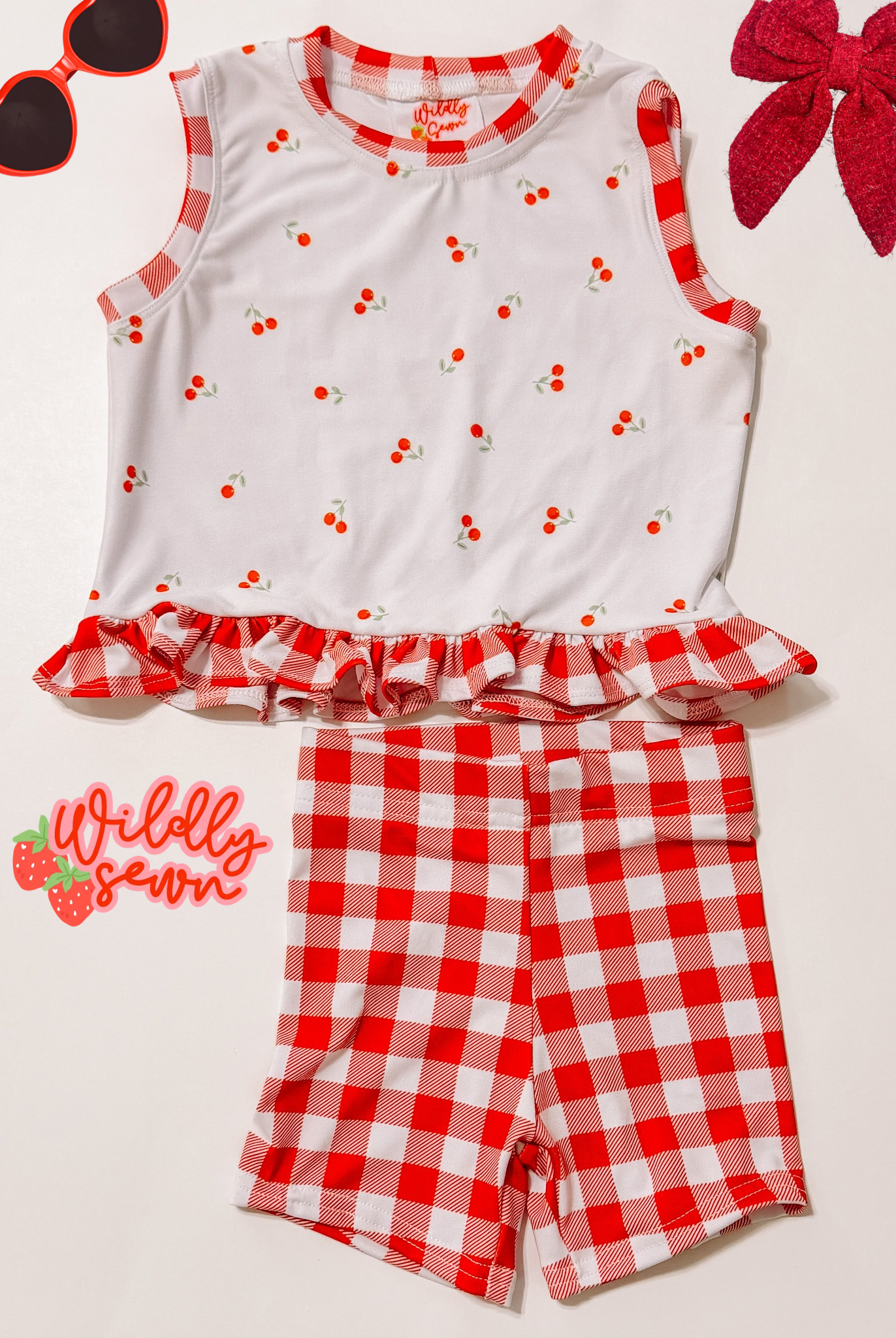 Size 3T sprint set- cherry
