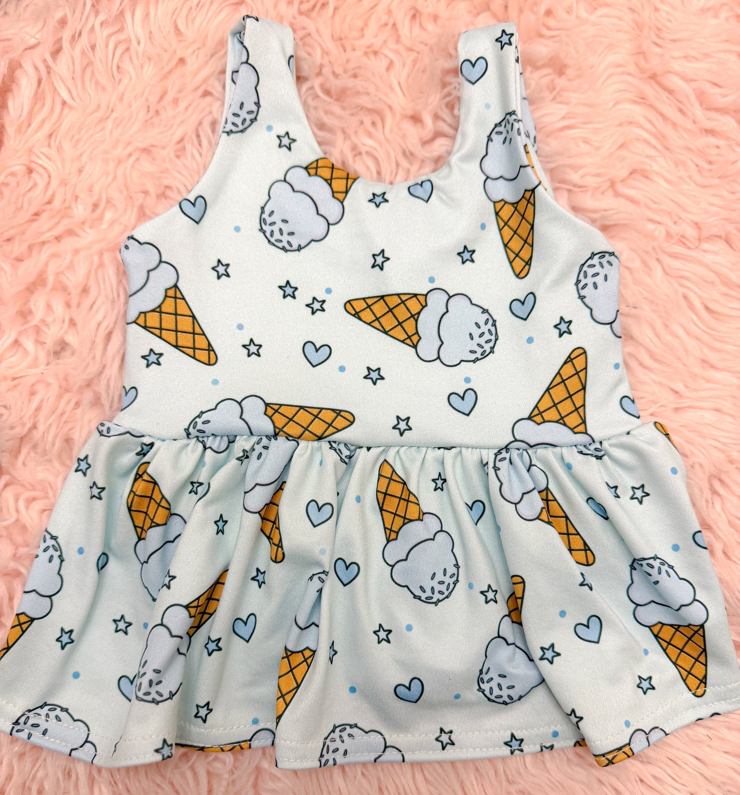 9-12m peplum top- ice cream